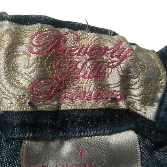 BEVERLY HILLS PRINCESS, JEAN SHORTS, COLOR: BLUE, SILVER, SIZE:4 - Picture 4 of 11